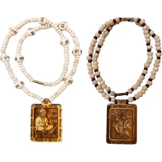 Abhimantrit-Bageshwardham Mala Hanuman Ji Tulsi Mala Beads Wood Necklace