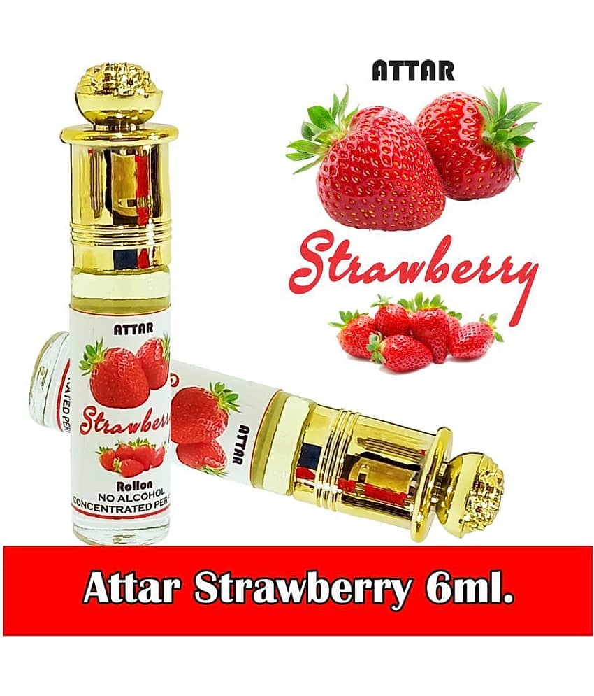 INDRA SUGANDH BHANDAR Attar Fruity Collection - Strawberry 6ml Rollon Pack