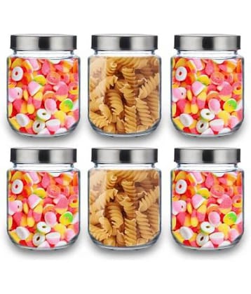 CROCO JAR Glass Transparent Food Container ( Set of 6 )