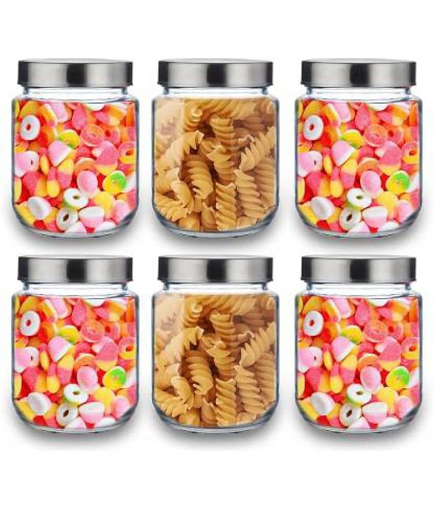 CROCO JAR Glass Transparent Food Container ( Set of 6 )