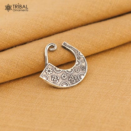 925 sterling silver nath vintage design clip on nose pin ethnic tribal jewelry np102