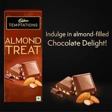 Cadbury Temptations Almond Treat Premium Chocolate Bar 72 GRAM