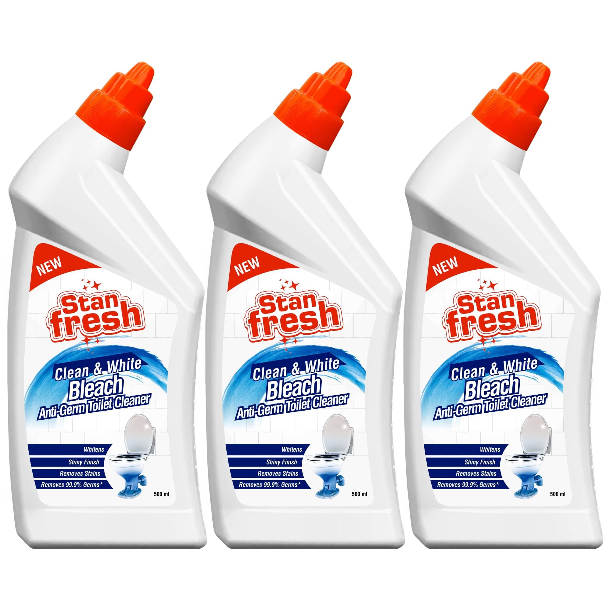 Stanfresh Clean & White Bleach Anti-Germ Toilet Cleaner 500ml (Pack OF 3)