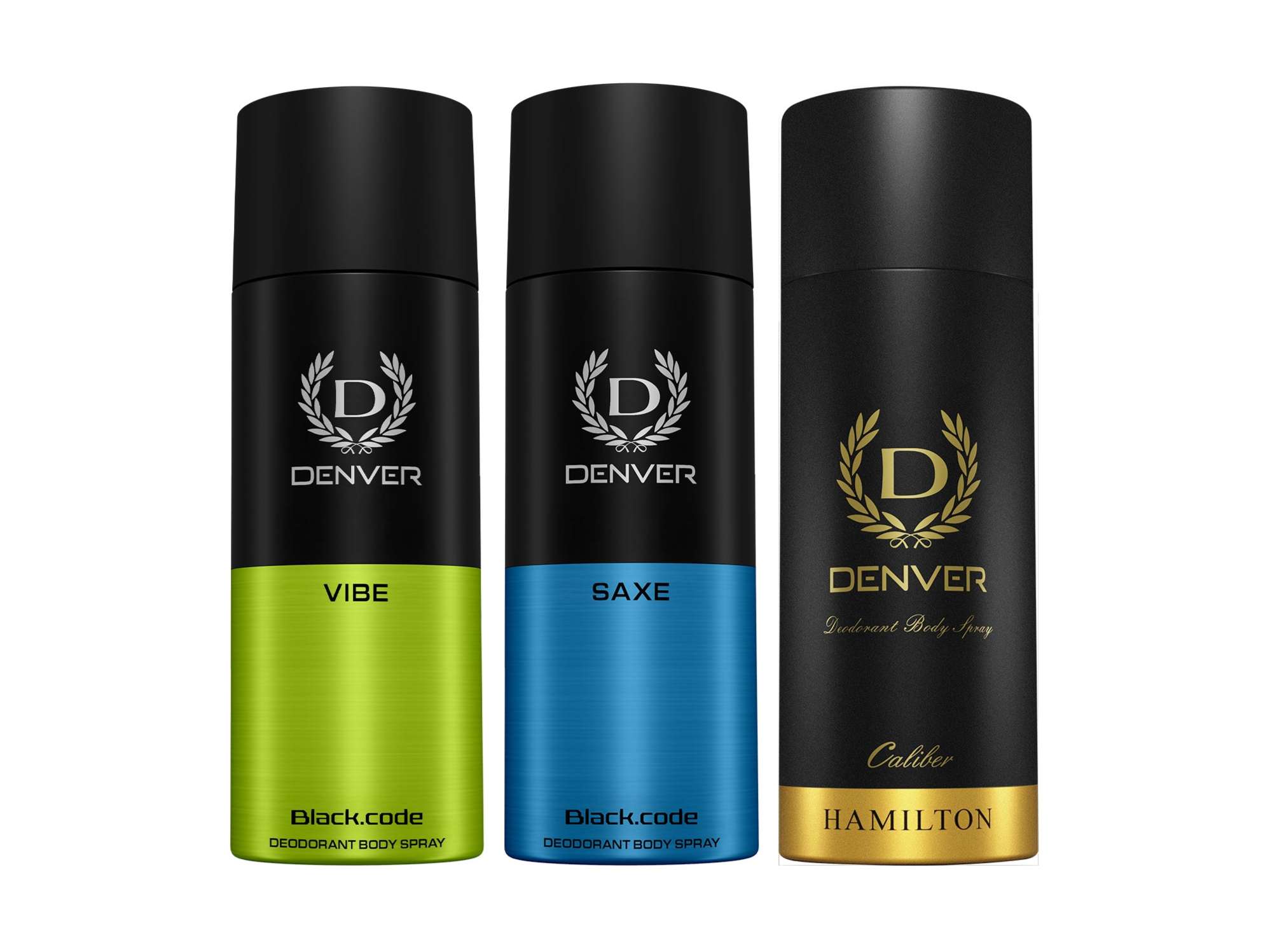 Denver Pack of 3 Deos (Vibe + Saxe + Caliber) - 150ml Each