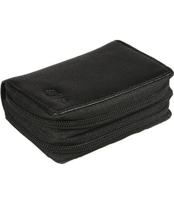 STYLE SHOES Black Leather ATM + Money Slot 8 Slot Card Holder For Men & Women