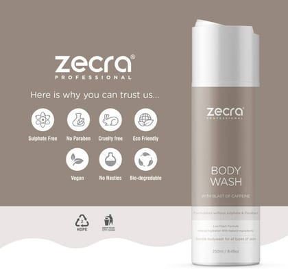 Zecra Body Wash without Formulated & Sulfates with a Blast of (8.45 oz)  (250 ml)