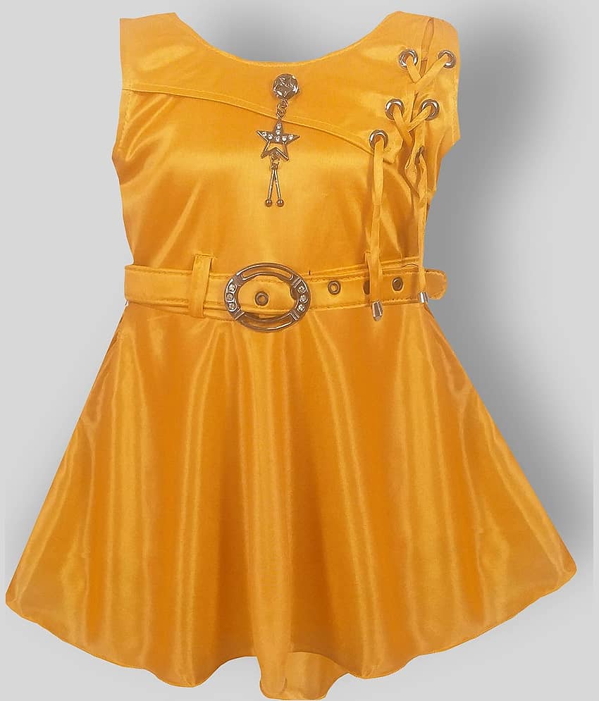 LITTLE PANDA Pack of 1 Baby Girls Satin Frocks ( Yellow )