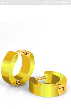 Fashion Multy Jewellery Valentine Single Platinum Golden Plug Hoops Ear Stud