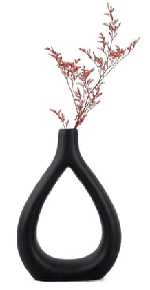 Xotic essentials Ceramic White Oval Vase 8 Inch - Set of 2 / Decorative Oval Vase for Dried Flowers and Pampas Grass/Vases for Home Decor