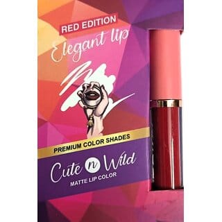 Cute n Wild Matte Lip Color  Long-Lasting Liquid Lipsticks (Set of 4 Shades) - Red Edition