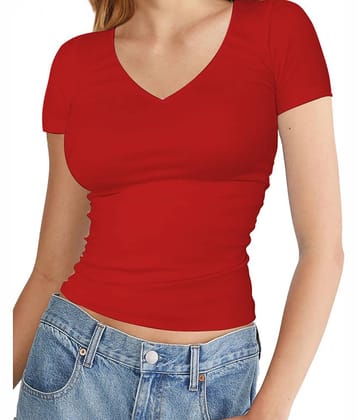 THE BLAZZE Women's Cotton Crop Top ( Red )