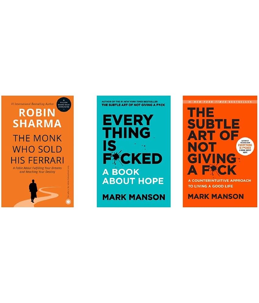 ( Combo Of 3 Books ) The Monk Who Sold His Frrari & Everything Is Fcked  A Book About Hope & The Subtle Art of Not Giving a Fck Paperback , Book , English , By Robin Sharma & Mark Manson