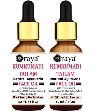 ORAYA Ayurvedic Kumkumadi Talim Face Oil For Skin Brightening & Glowing Face Serum 60 ml Pack of 2