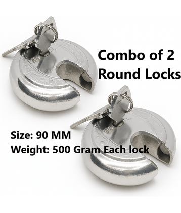 Set of 2, Heavy lock for main gate, big round door lock, round padlocks for home room 3 keys tala 4 shop doorlock safety duty double look under economical price, padlocks for gate, shutter locks for home, lock and keys for home