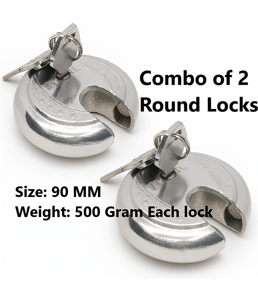 Set of 2, Heavy lock for main gate, big round door lock, round padlocks for home room 3 keys tala 4 shop doorlock safety duty double look under economical price, padlocks for gate, shutter locks for home, lock and keys for home