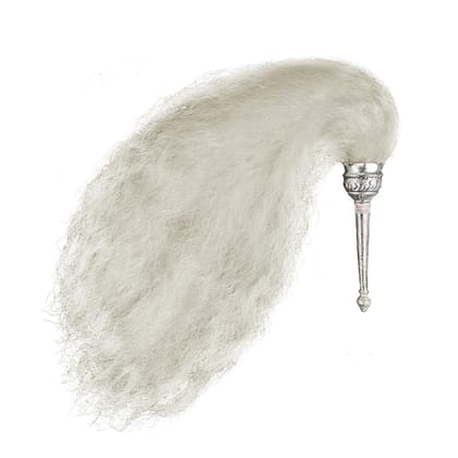 MAYAPURI White Chaur Sahib with Elegant Handle for Mandir and Gurudwara Sahib  Ethical Chawar for Pooja Rituals