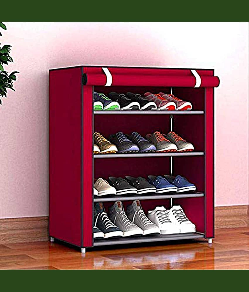 52dealz Aluminium 4 Tier Shoe Rack