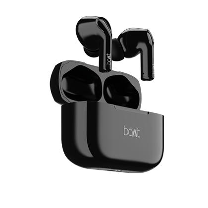 boAt Airdopes 163 | Wireless Earbuds with Massive Playback of upto 17 Hour, IPX5 Water & Sweat Resistance, IWP Technology, Type C Interface Pebble Black
