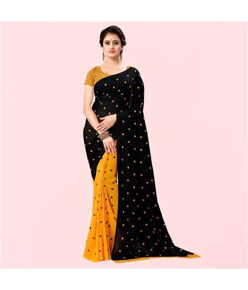 ANAND SAREES Georgette Printed Saree With Unstitched Blouse Piece ( Multicolor )