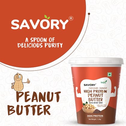 Savory Chocolate Crunchy Peanut Butter (1.2kg) | Made with Finest Roasted Peanuts | High in Protein | Cholesterol Free & Keto Friendly | Healthy Nut Butter | Ready to Eat | Chocolate Spread