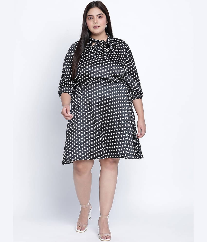 Oxolloxo Women Polyester A-line Dress ( Black )