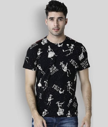 Huetrap Pack of 1 Cotton Regular Fit Men's T-Shirt ( Black )