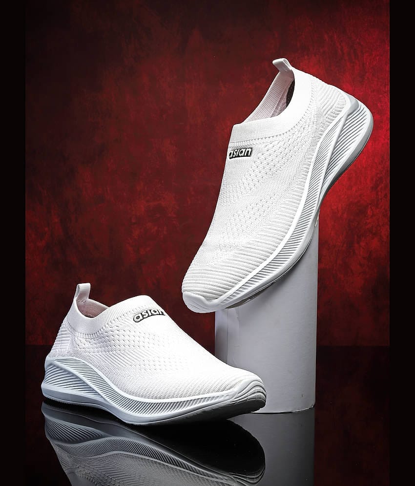 ASIAN WIND-04 White Men's Sports Running Shoes