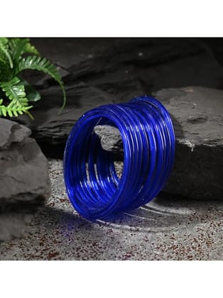 Somil Blue Bangle Set ( Pack of 12 ) - None