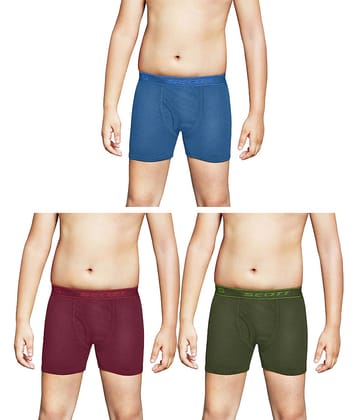 Dixcy Scott Cross Cotton Multicolor Plain/Solid Kids/Boys Trunk/Underwear - Pack of 3