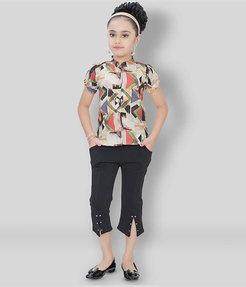 Arshia Fashions Pack of 1 Girls Cotton Blend Shirt With Capris ( Multi )
