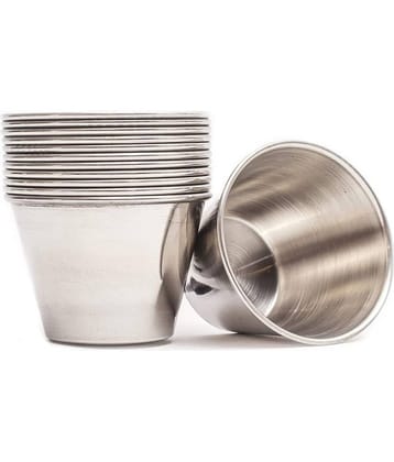 Dynore - Sauce Cup 75 ml Stainless Steel Chip&Dip Bowl 75 mL ( Set of 12 )