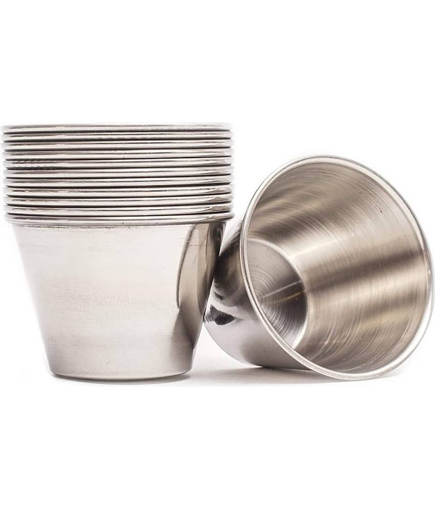 Dynore - Sauce Cup 75 ml Stainless Steel Chip&Dip Bowl 75 mL ( Set of 12 )