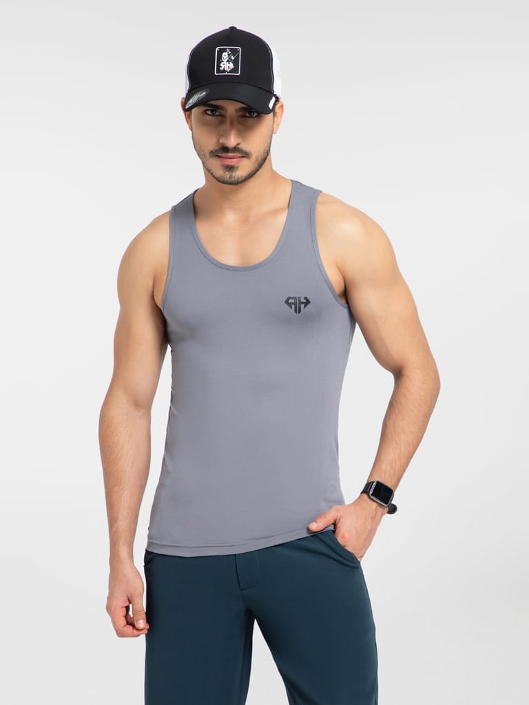 AH Gym Vest Light Grey 4-Way Stretch