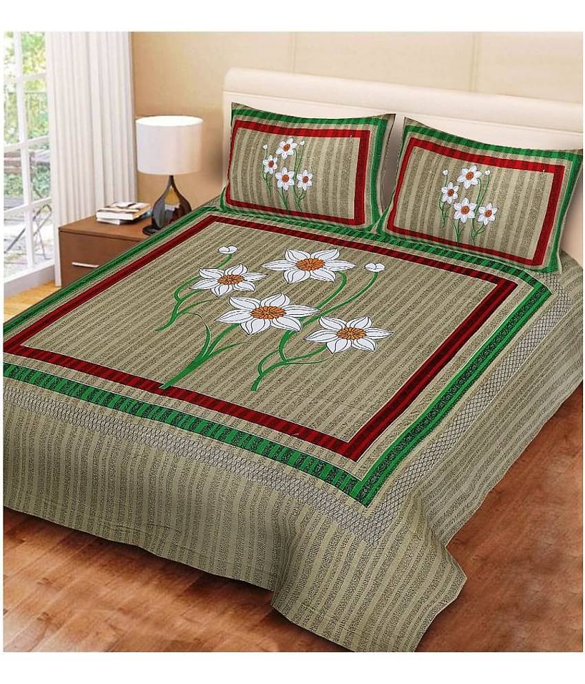 Bombay Spreads Cotton Double Bedsheet with 2 Pillow Covers ( 240 cm x 215 cm )