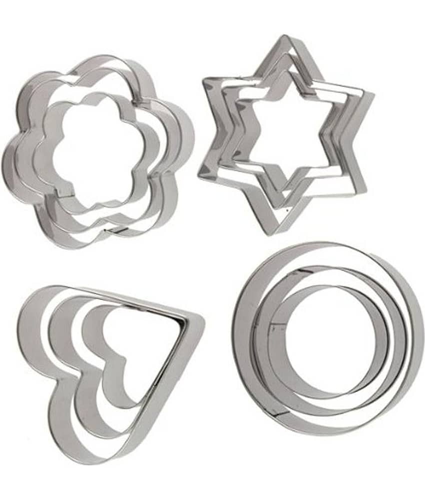 TAG3 Stainless Steel Cookie Cutter With 4 Shapes - 12 Pieces