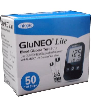 Infopia Gluneo Lite Blood Glucose Test Strips - 50 Strips (Pack of 1)