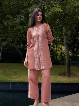 Embroidered Kurta Pants Set-S