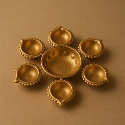 Golden Radiance Urli Diya Holder Golden Radiance Urli Diya Holder