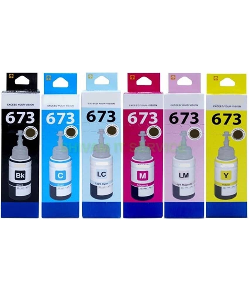 KALAR 673 ink Multicolor Ink ( 70 ml ) Pack of 6 For 673 Ink With EPS0N L805,L800,L810,L850,L1800,L18050 Printer