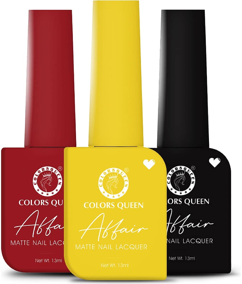 Colors Queen Affair Nail Polish setof 3 (13 Shun Shine 16 Mexican Red 58 Black)