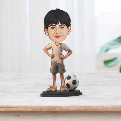 Avatar Stand Personalized Gift for Kids, Brother, Friends, Character Caricature Photo Frame Unique Design Customized Gift for Friends & Family Return Gift (Footballer 2)