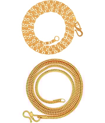 AanyaCentric Combo of 2 Gold Plated 28inches Long Fashion Chain
