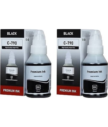 TEQUO 790 For G1000 Ink Black Ink ( 135 ml ) Pack of 2 For GI790 INK Cartridge Use Pixma G1000, G2000, G3000 Printers