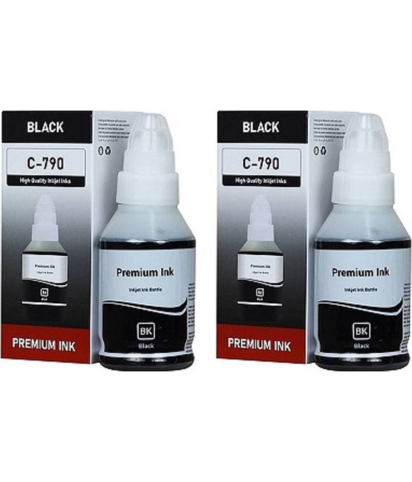 TEQUO 790 For G1000 Ink Black Ink ( 135 ml ) Pack of 2 For GI790 INK Cartridge Use Pixma G1000, G2000, G3000 Printers