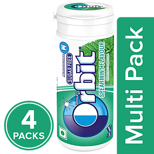 Orbit Sugar Free Chewing Gum - Spearmint, 4x22 g Multipack