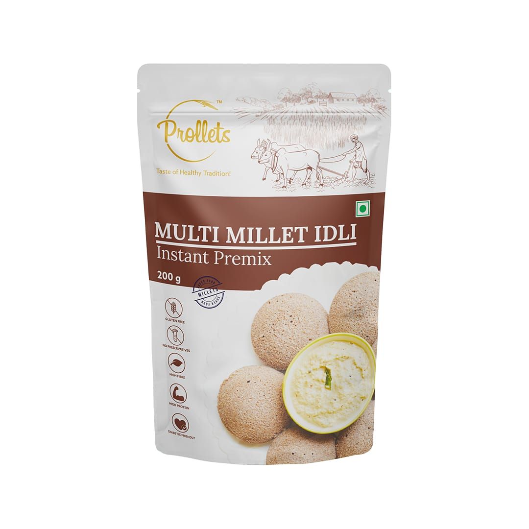 Prollets Multi Millet Idli Instant Premix (200g) | Superfood Breakfast | Soft & Fluffy