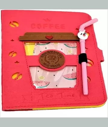 JELLIFY Orange Coffee A5 Diary With Pen Designer 150 Pages Notebook Journal for Kids