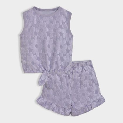 Happy Summer Lilac Printed Vest & Shorts Set-2-3 Y / Lilac
