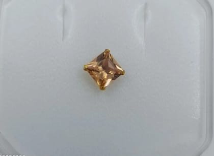 Beautiful Gold Plated Nose Pin Crytal Stone Chakor Brown Wedding Nose Ring Fashion Gift Jewellry Pack of 1