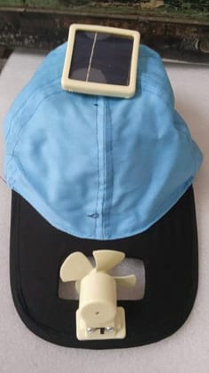 Fuel Saver Indias Outdoor Solar Sun Power Hat Cap Cooling Cool Fan for Golf Baseball Sport - Dark Blue